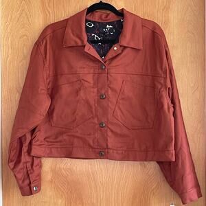Oat New York Crop Button Jacket Russet Color Size Medium